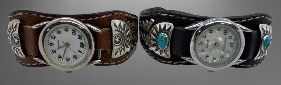 Two Leather Band Wristwatches with Accents (1 of 5)