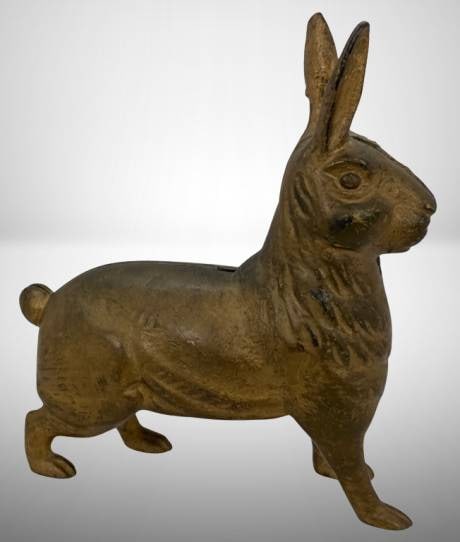 Cast Iron Rabbit-Form Still Bank (1 of 7)