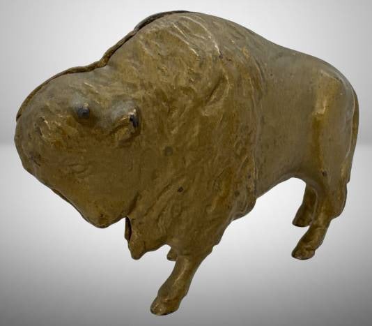 Cast Iron Buffalo Still Bank (1 of 7)