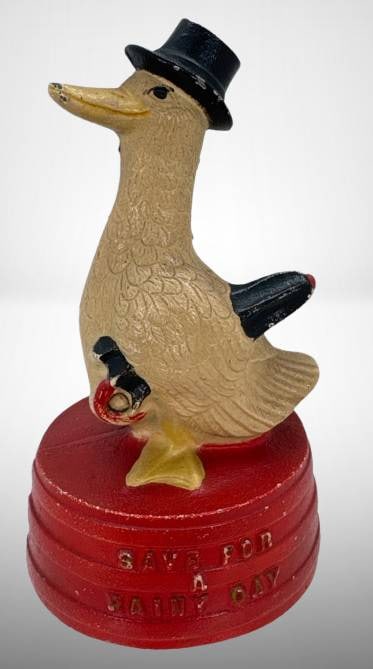 Hubley Cast Iron Duck Coin Bank (1 of 6)