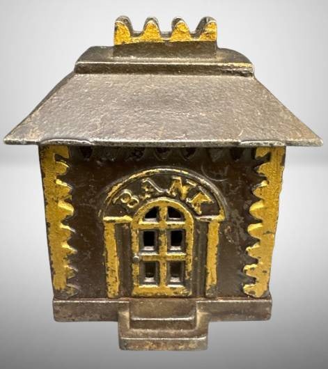 Antique Cast Iron Still Bank Building Design (1 of 7)