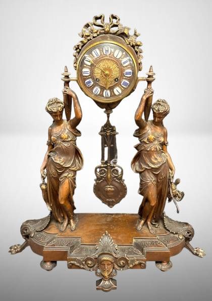 19th-Century Figural Mantel Clock by D'Aureville and Lallier (1 of 16)