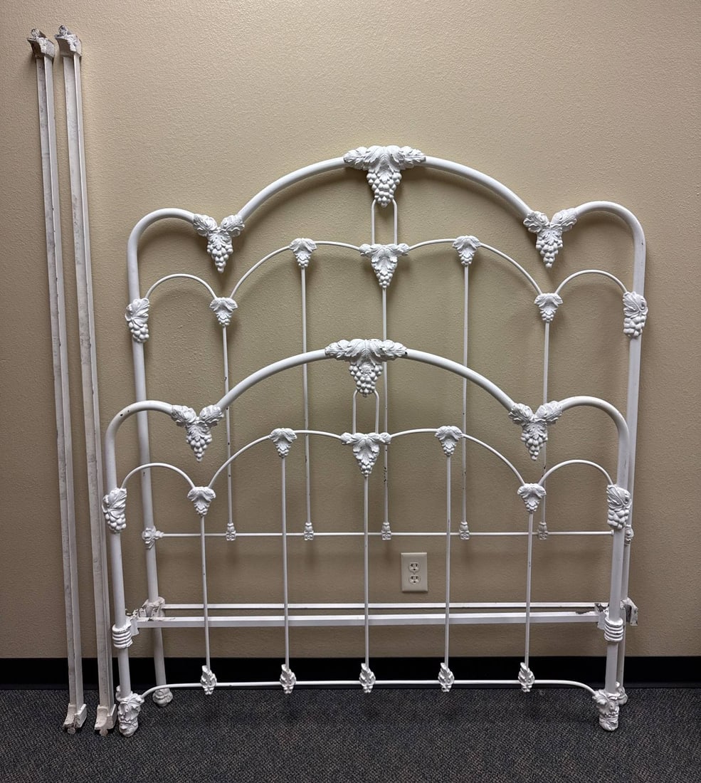 Full Size Metal Bed Frame with Grape Motif (1 of 6)
