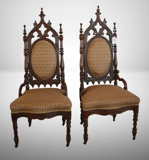 Gothic Revival Upholstered Chairs (1 of 10)