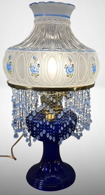 Aladdin Cobalt Lincoln Drape Electrified Lamp (1 of 10)