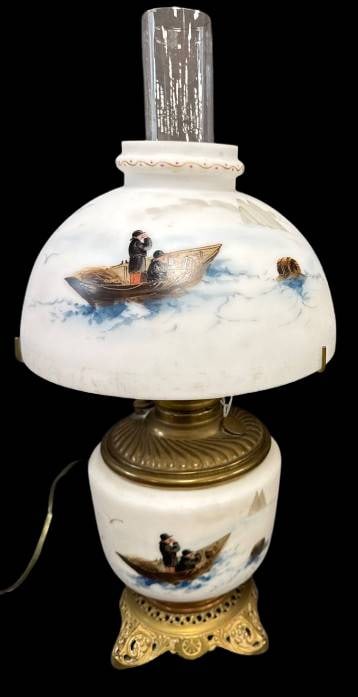 Mt. Washington Reverse Painted Maritime Lamp (1 of 13)