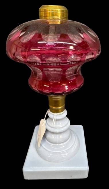 Ruby Cut-to-Clear Kerosene Stand Lamp Base (1 of 9)