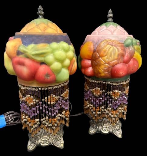 Pair of Reverse Painted Lamps (1 of 7)