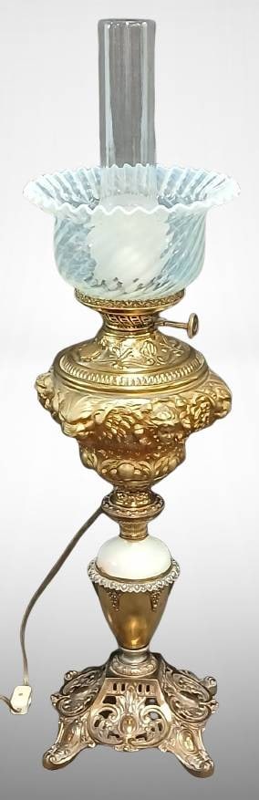 B&H Brass Electrified Parlor Lamp (1 of 17)