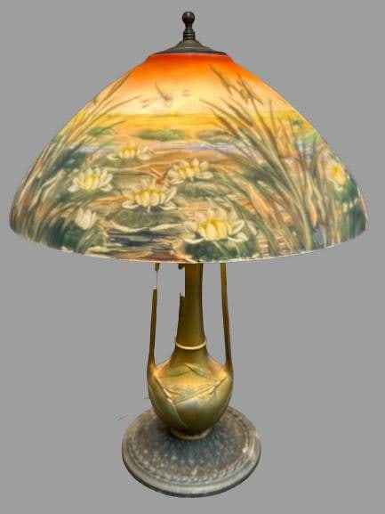 Reverse Painted Art Glass Table Lamp (1 of 14)