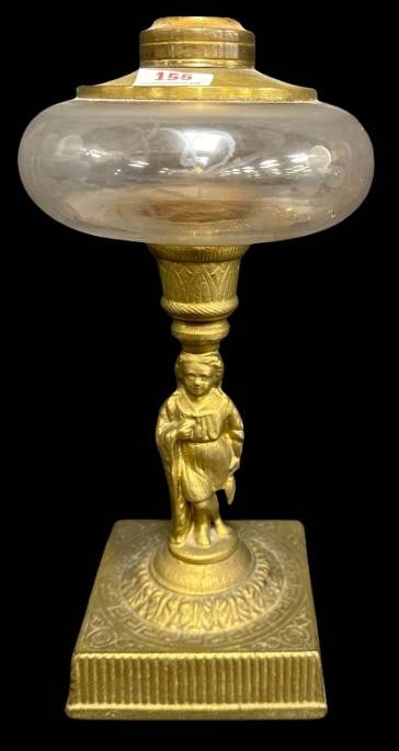 Solid Brass Figural Oil Lamp Base (1 of 8)