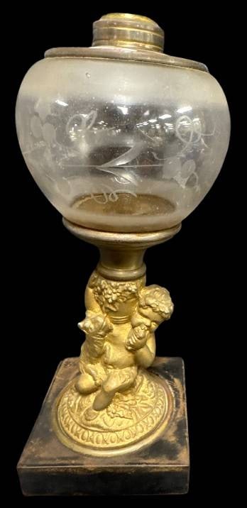 Gold Gilded Cherub Oil Lamp Base (1 of 9)