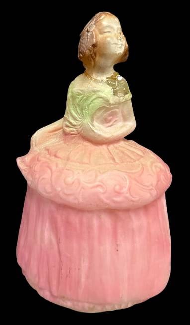 Art Deco Pink Frosted Glass Boudoir Lamp Shade (1 of 9)