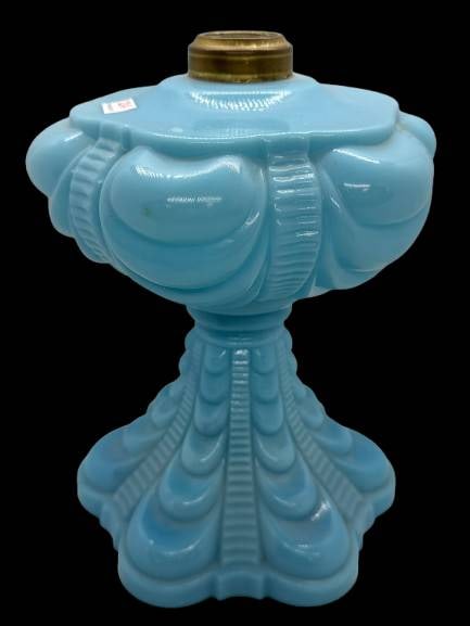 Blue Milk Glass Coolidge Drape Lamp Base (1 of 7)