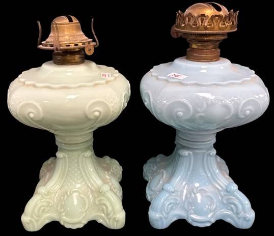 (2) Princess Feather Kerosene Lamp Bases (1 of 9)