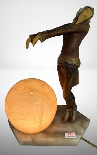 Art Deco Figural Lamp with Marble Base (1 of 14)