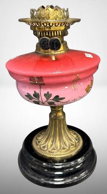 Decorative Pink Opaline Oil Lamp (1 of 11)