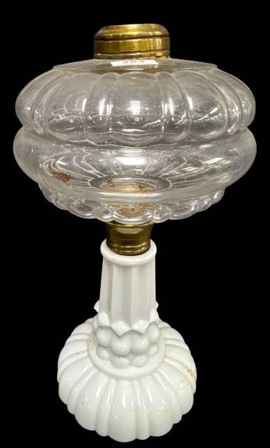 EAPG Oil Lamp With Brass Collar (1 of 9)