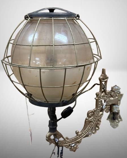 Wall-Mounted Brass Sconce with Glass Globe (1 of 10)