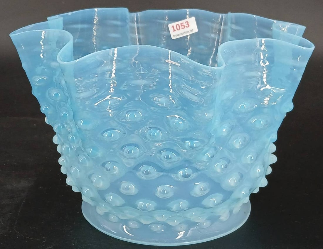 Blue Opalescent Hobnail Glass Lamp Shade (1 of 6)