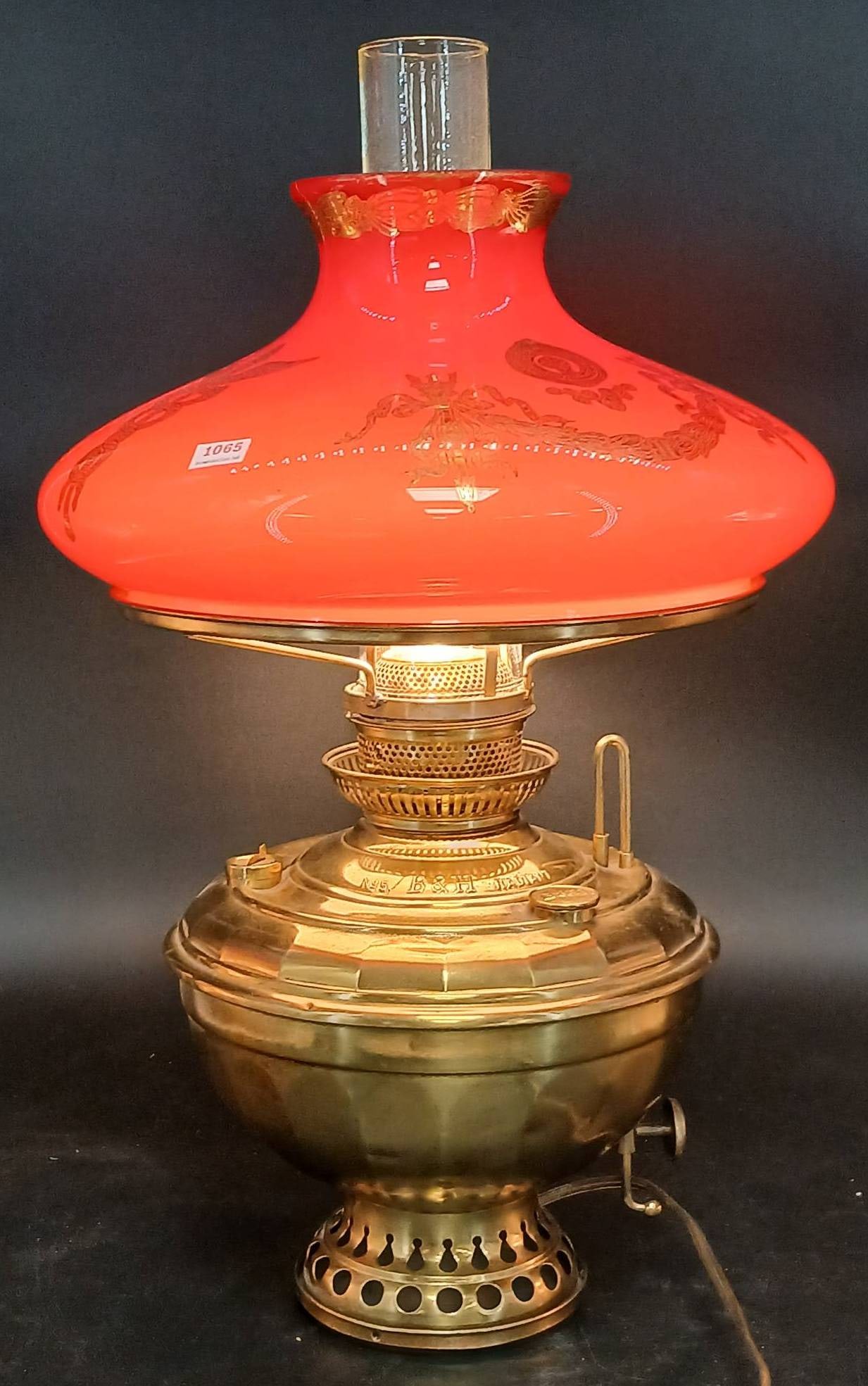 B&H Radiant Brass Lamp with Red Shade (1 of 20)