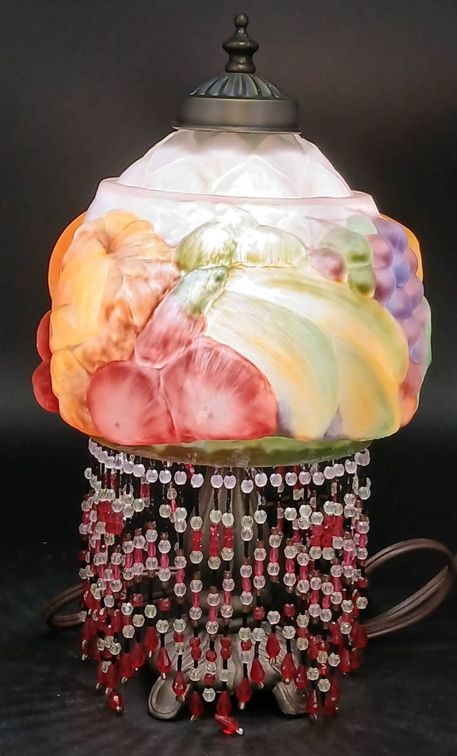 Contemporary Puffy Fruit-Themed Lamp with Beaded Fringe (1 of 10)