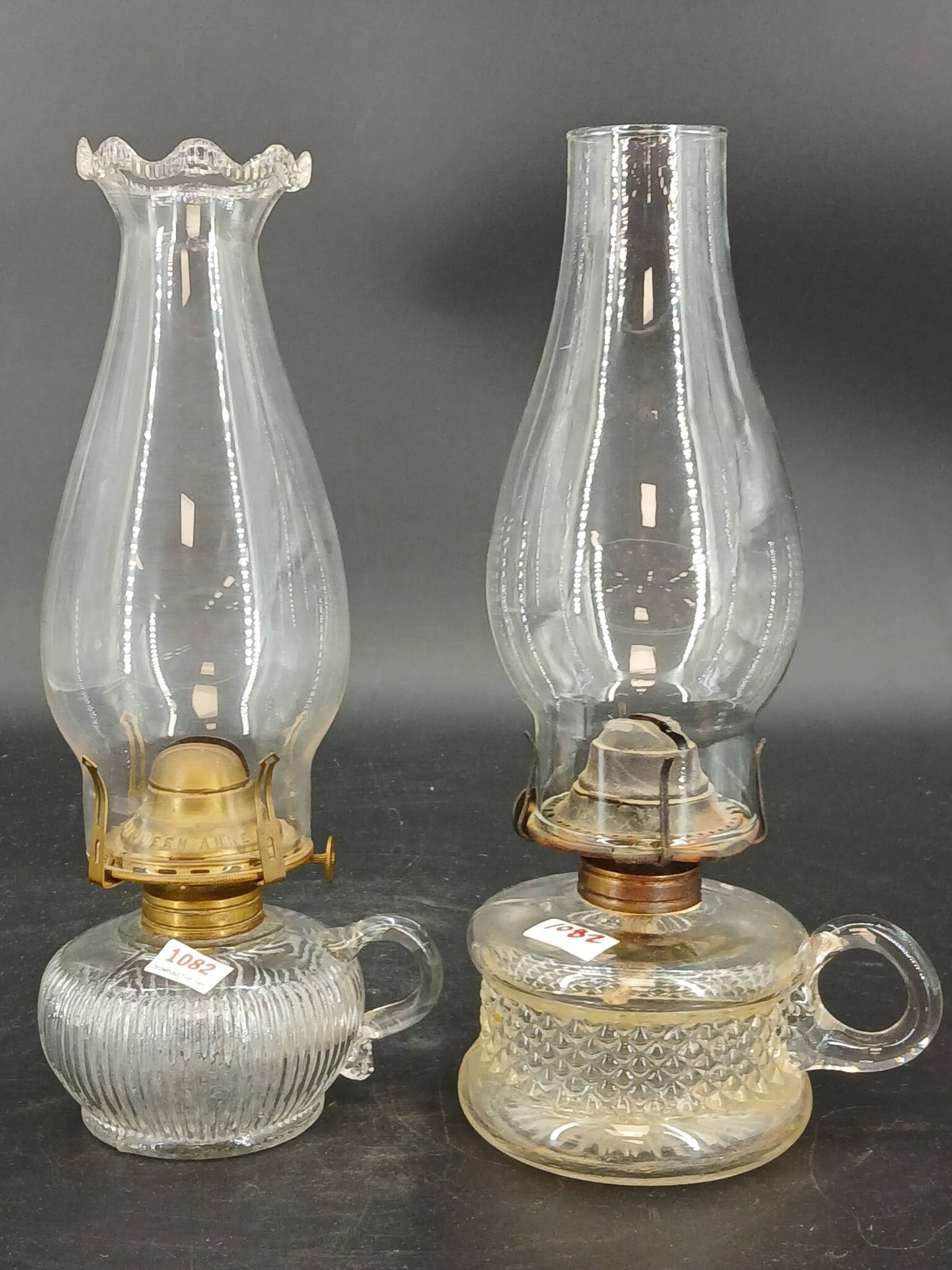 (2) EAPG Thumb-hold Oil Lamps (1 of 15)