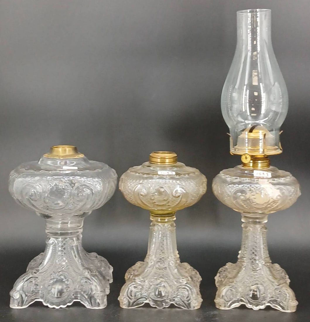 (3) EAPG Princess Feather Oil Lamps (1 of 20)