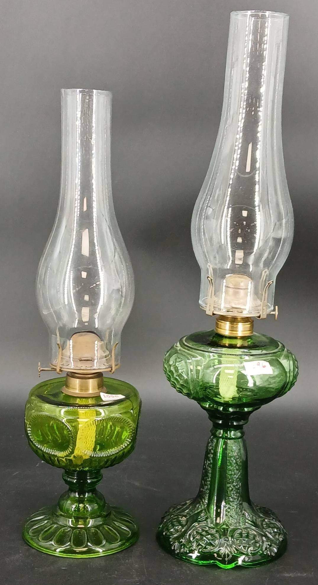 (2) EAPG Green Oil Lamps (1 of 15)