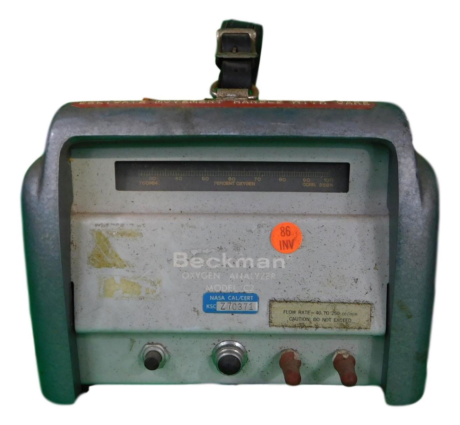 NASA APOLLO OXYGEN ANALYZER: NASA Apollo Mission Oxygen Analyzer Made by Beckam Part No Model C2 Piece is 6 1/2“ by 11" by 8“ All items from the Estate of Charles Bell space auction in May of 2000All item for thi