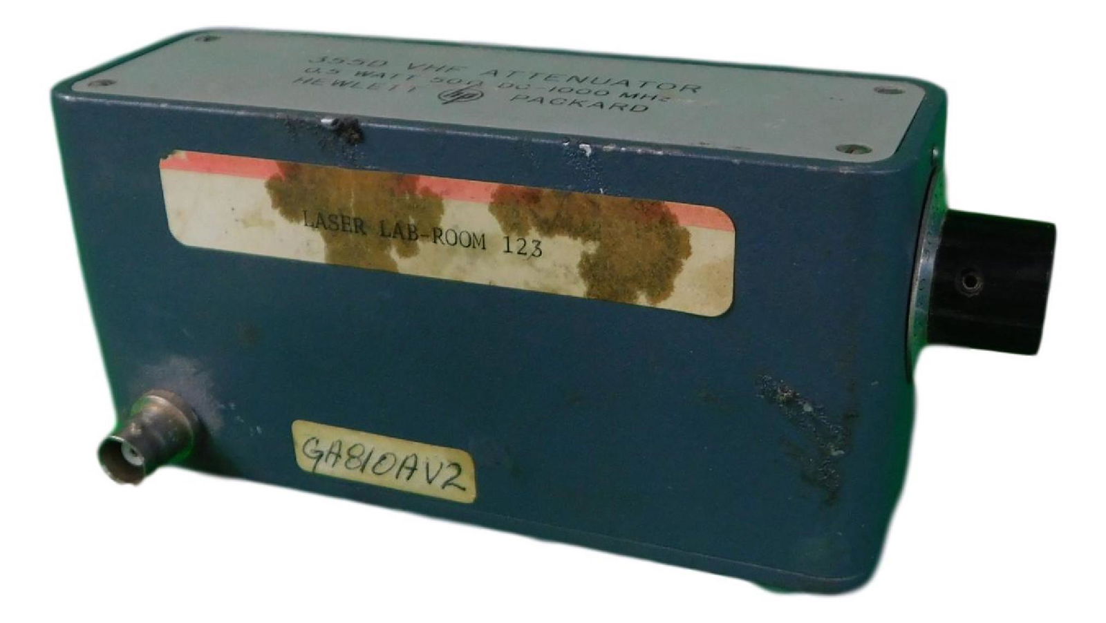 NASA-Apollo Mission VHF Attenuator: NASA-Apollo Mission item VHF Attenuator Made by HP Part No.355D piece is 2" by 6" by 2 1/2" All items from the state of Charles Bell space auction in May of 2000All item for this Auction Located in Or