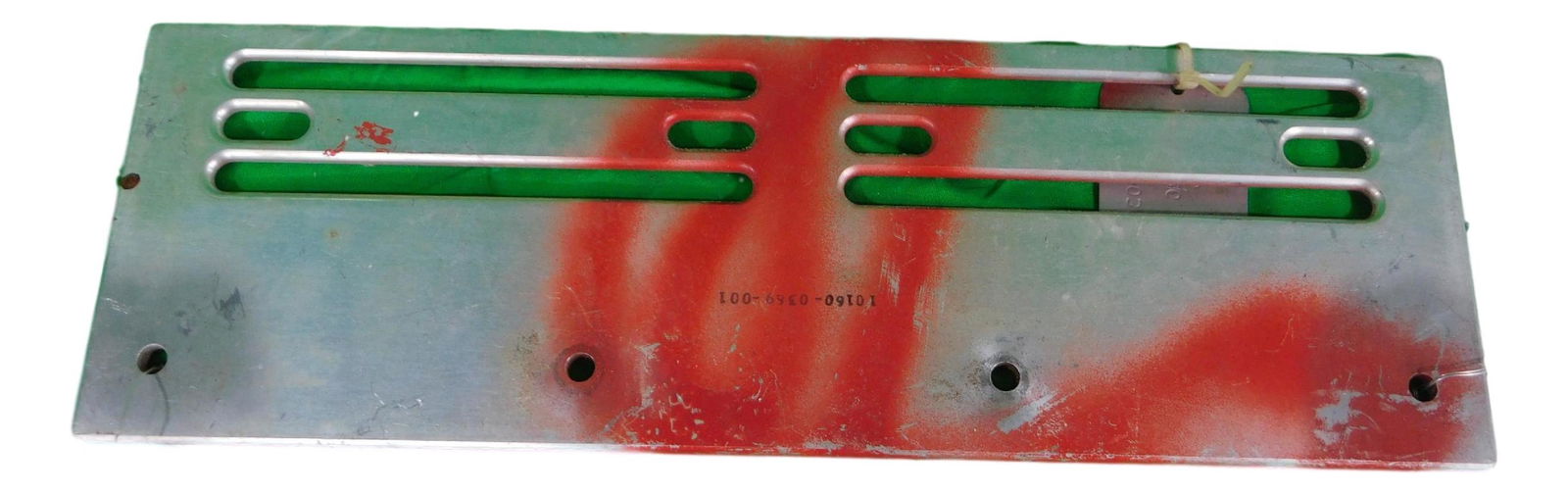 Flown NASA Space Shuttle Vent Plate: Flown NASA Space Shuttle item Vent Plate Made by Thiakol Part No. 10160-0369-001 piece is 1/4" by 15" by 5" All items from the state of Charles Bell space auction in May of 2000All item for this Aucti