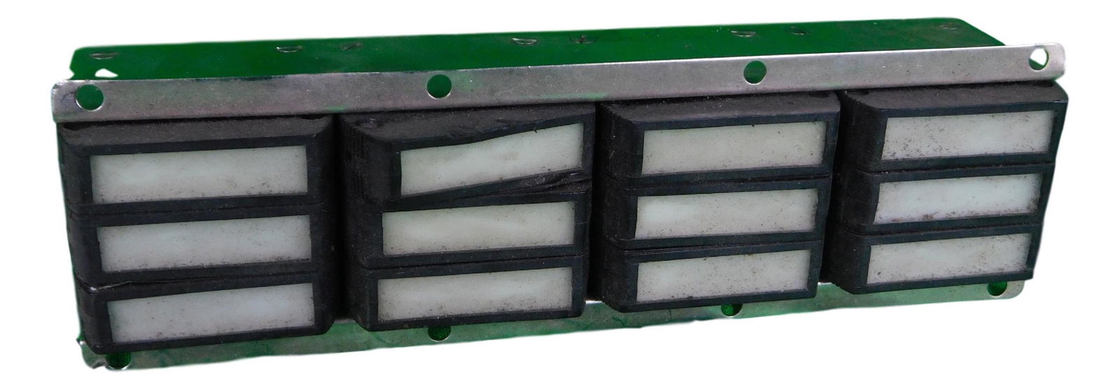 NASA APOLLO LAUNCH CONTROL ROOM DISPLAY PANEL: NASA Apollo Mission Launch Control Room Display Panel Made by Roto-Tellite Part No 403-N-G Piece is 2“ by 6 3/4“ by 2 1/4“ All items from the Estate of Charles Bell space auction in