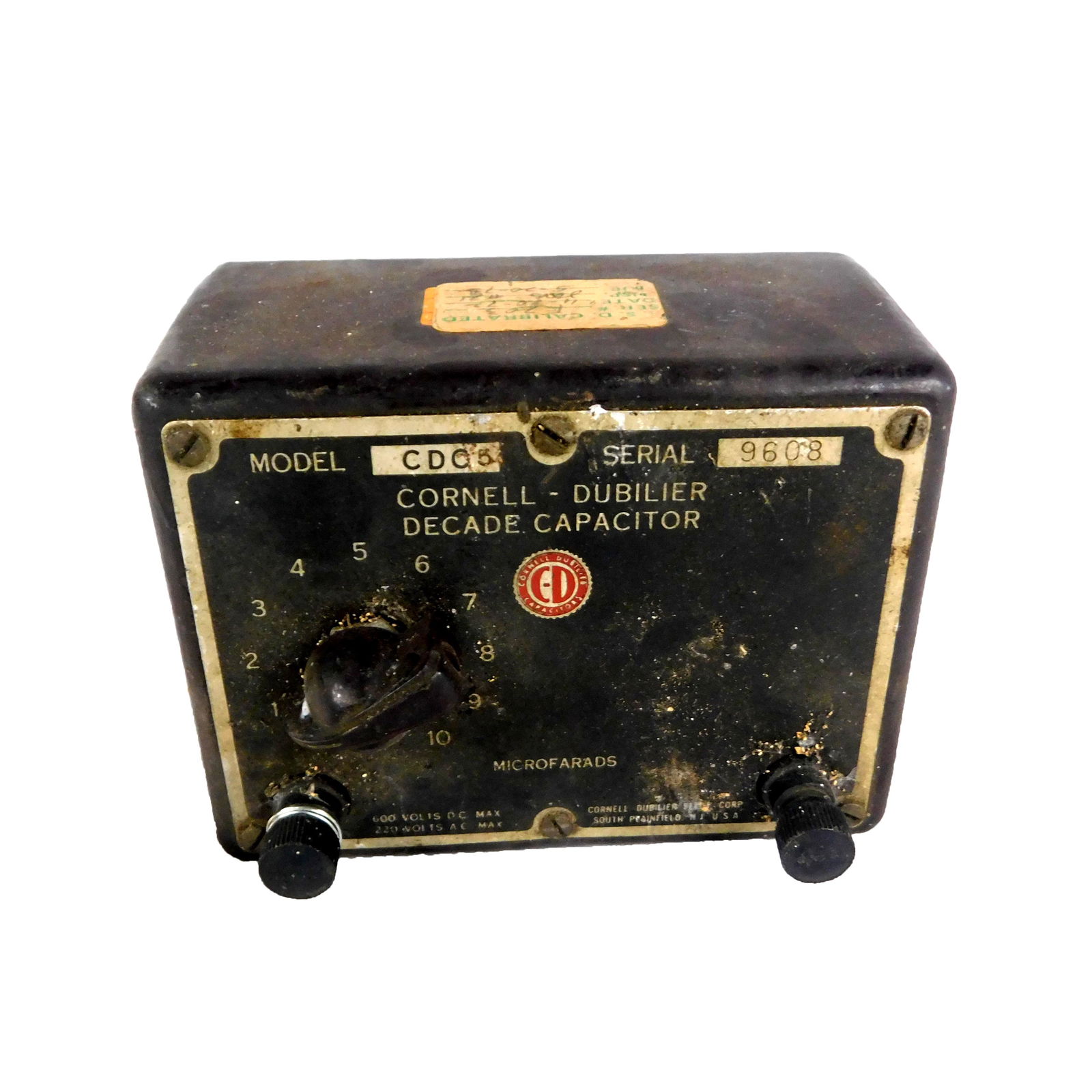 NASA APOLLO DECADE CAPACITOR: NASA Apollo Mission Decade Capacitor Made by Cornell-Dubilier Part No CDC5 Piece is 3 3/4“ by 2 1/2“ by 5“ All items from the Estate of Charles Bell space auction in May of 2000All i