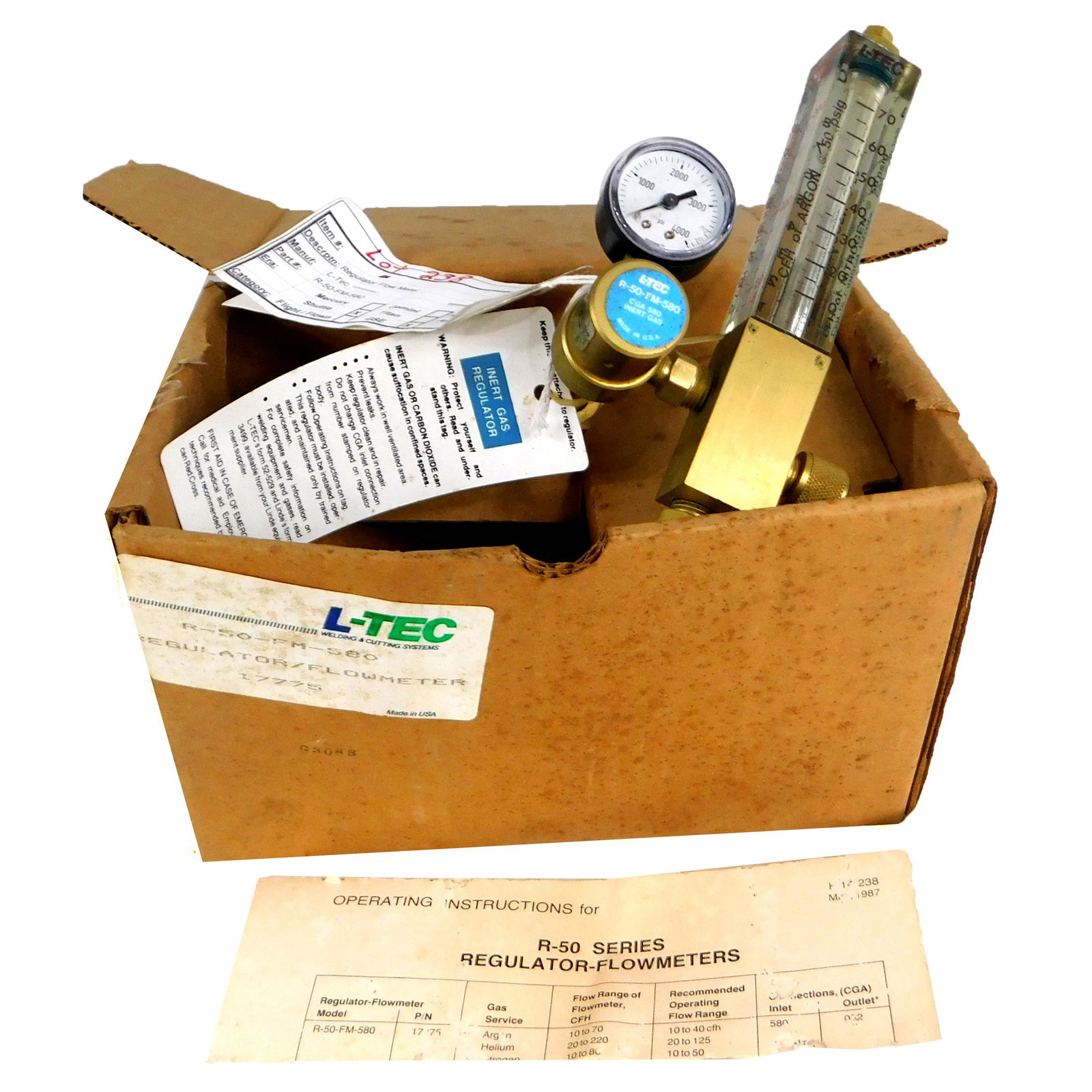 NASA SPACE SHUTTLE REGULATOR FLOW METER: NASA Space Shuttle Mission Regulator Flow Meter Made by L-Tec Part No R-50-FM-580 Piece is N/A“ by N/A“ by N/A“ All items from the Estate of Charles Bell space auction in May of 2000