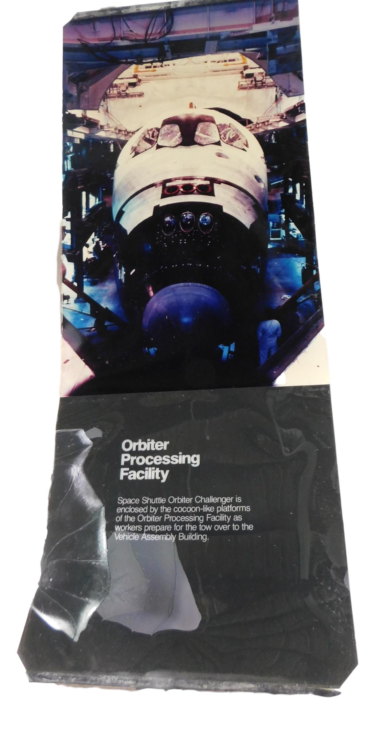 NASA APOLLO MISSION ORBITER PROCESSING FACILITY SIGN: NASA Apollo Mission Orbiter Processing Facility Sign Piece is 63" by 24" All items from the Estate of Charles Bell space auction in May of 2000 All item for this Auction Located in Orlando Florida War