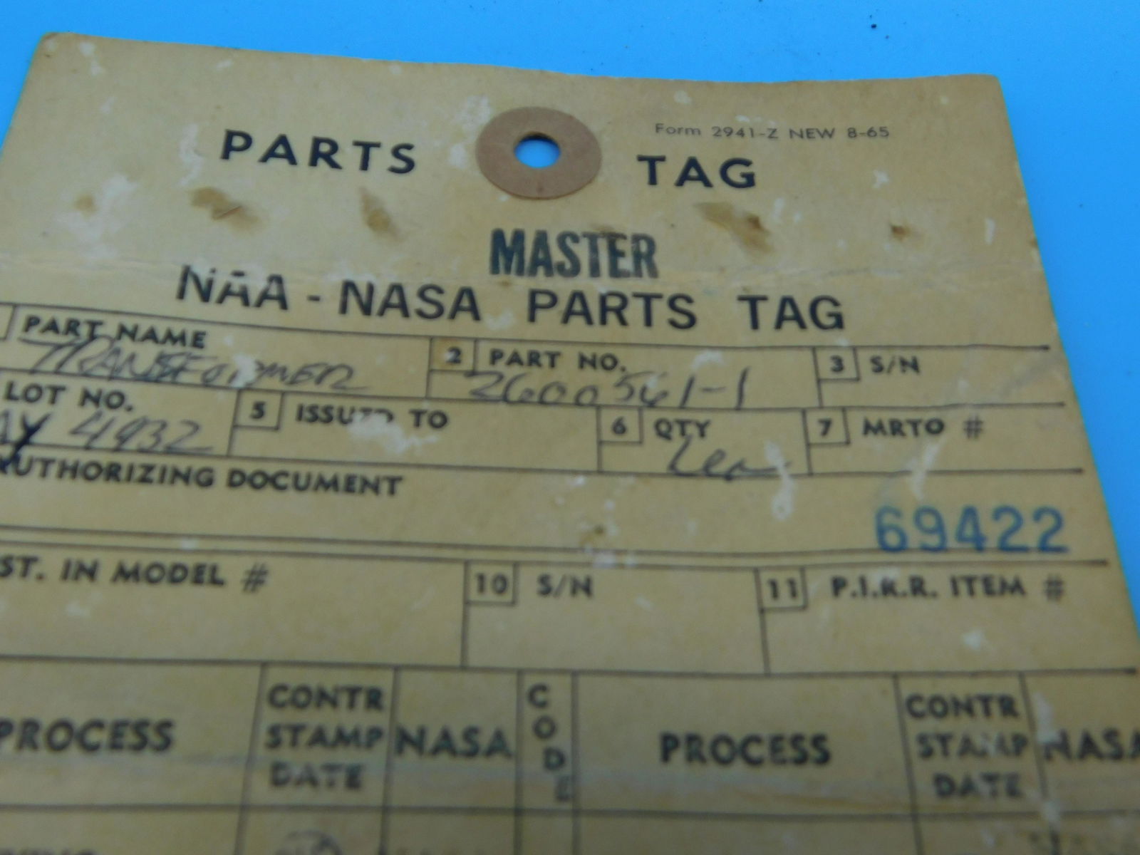 NASA UNIDENTIFIED SPACE ITEM NO RESERVE (1 of 6)