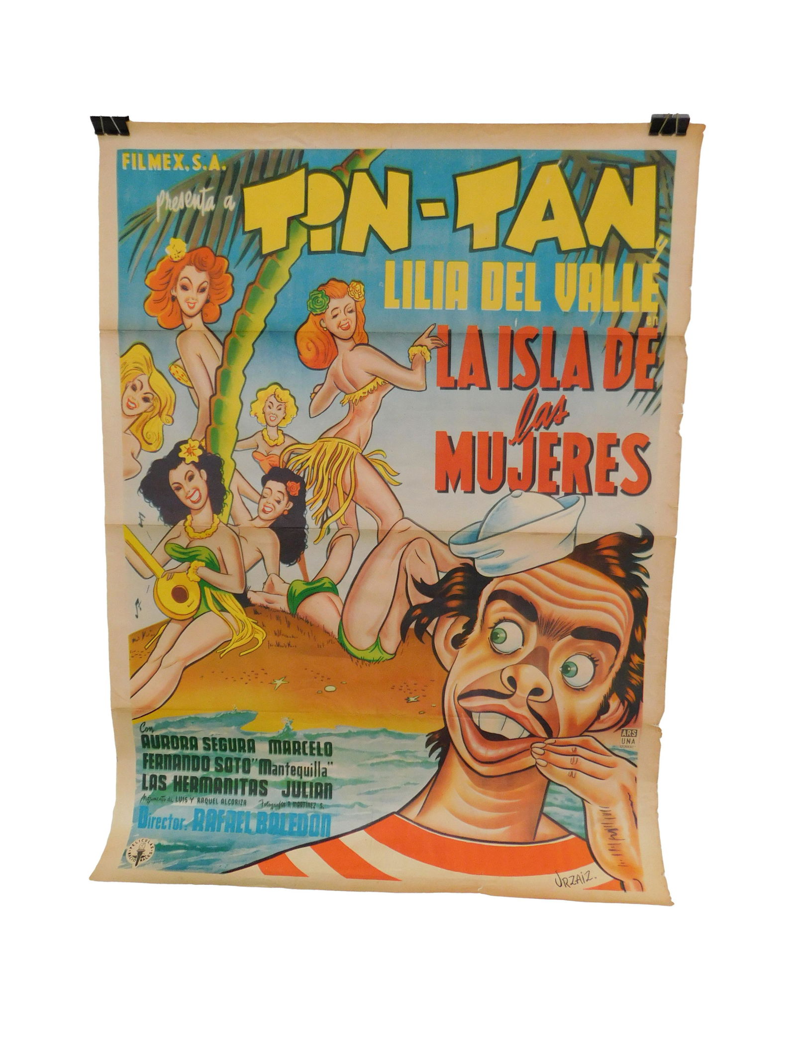Vintage Latin Movie Poster "Tin-Tan": Rare Latin And American find From Old Movie Theater. One of many coming soon to Puckett Auctions. 37" x 27 1/2"