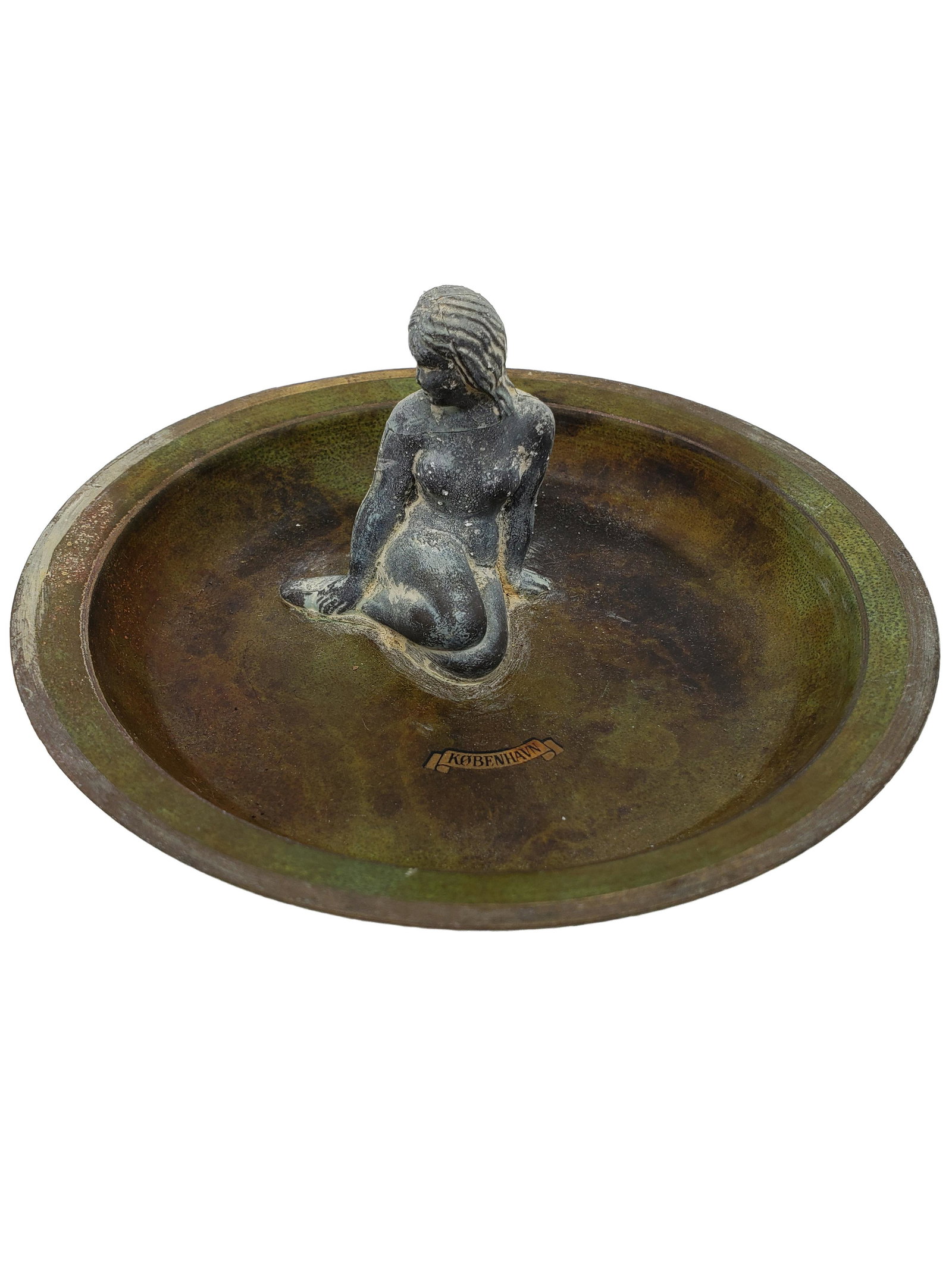 Vintage Copenhavn Little Mermaid Bronze Ashtray.: Vintage Copenhavn Little Mermaid Bronze Ashtray. 5 1/2" x 2 1/4"
