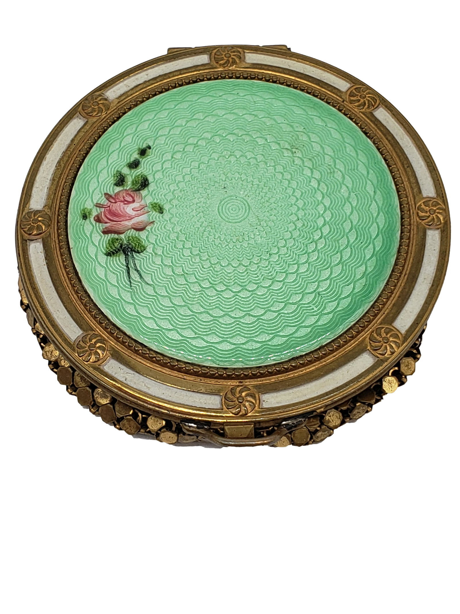 Antique Enameled Victorian Compact: Antique Enameled Victorian Compact 2 1/2" x 2 1/2"