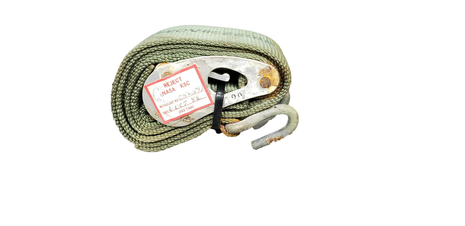 NASA FLOWN APOLLO HARNESS STRAP: NASA Flown Apollo Mission Harness Strap Piece is 4" x 2 1/2" All items are from the Estate of Charles Bell space auction in May of 2000 All item for this Auction Located in in Hollywood Florida Wareho