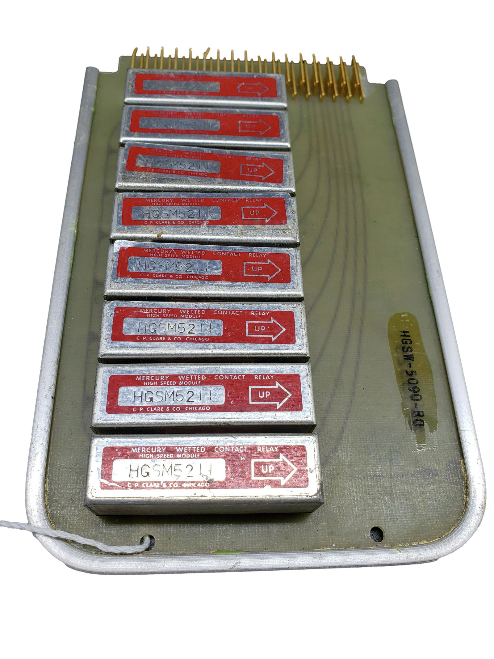 NASA COMMAND MODULE COMPUTER BOARD CONTACT RELAY: NASA Command Module Computer Board Contact Relay Piece is 7" x 5" x 1 1/2" All items are from the Estate of Charles Bell space auction in May of 2000 All item for this Auction Located in in Hollywood