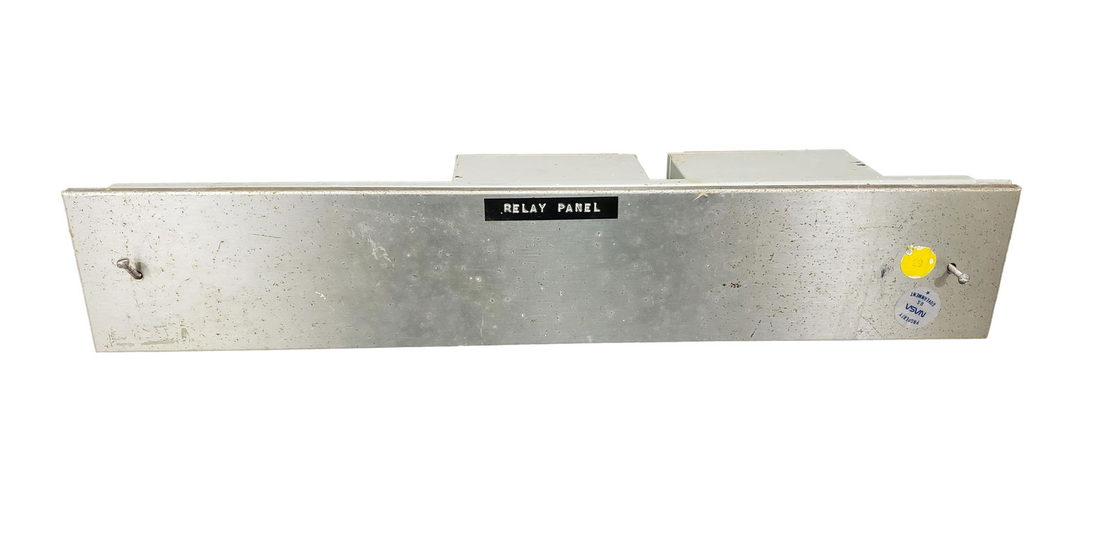 NASA APOLLO RELAY PANEL: NASA Apollo Mission Relay Panel Manufacturer Western Electric Co Piece is 19" x 3 1/2" x 3 1/2" All items are from the Estate of Charles Bell space auction in May of 2000 All item for this Auction Loc