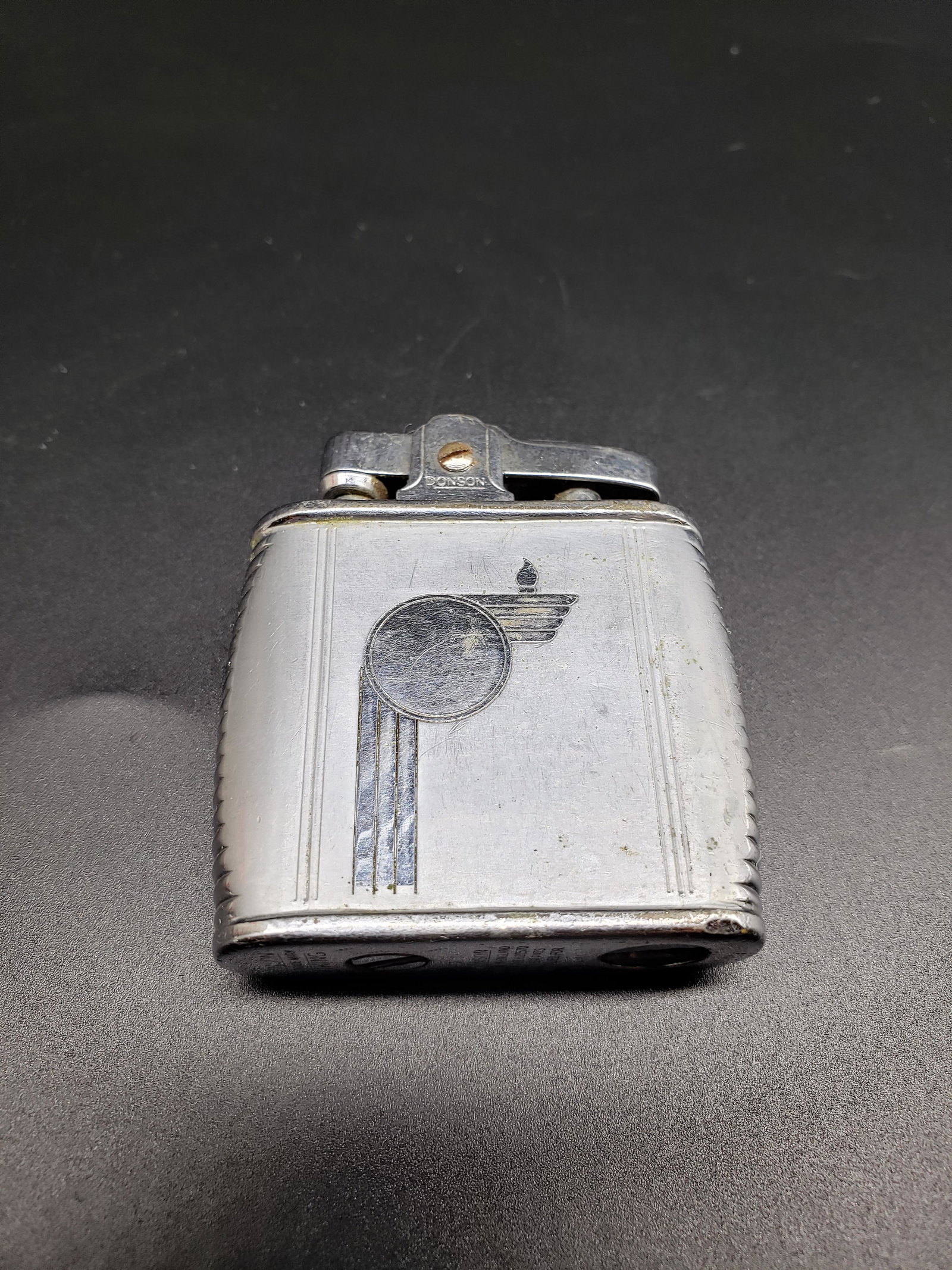 VINTAGE RONSON ENGLISH LIGHTER: Vintage Ronson English Lighter Piece is 1 3/4" x 2" All items for this Auction Located in in Hollywood Florida Warehouse For Shipping Call today for quote they have item numbers and Pak Mail is availa