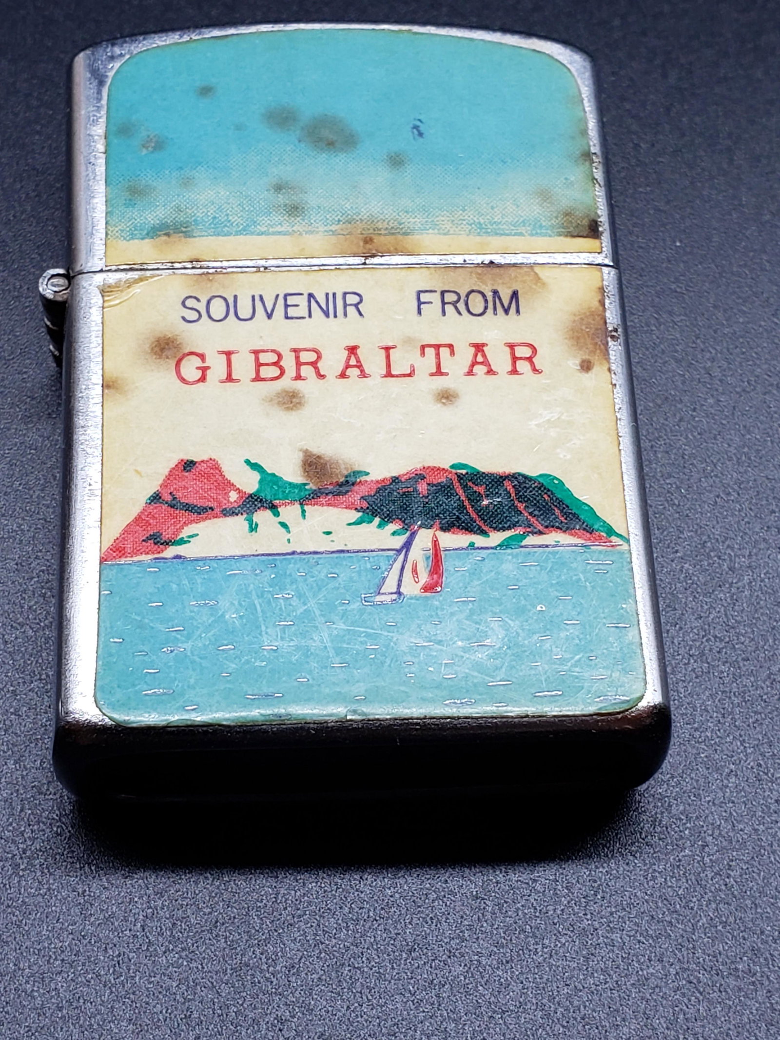 VINTAGE SOUVENIR FROM GIBRALTAR: Vintage Souvenir from Gibraltar Piece is 2 1/4" x 1 1/2" All items for this Auction Located in in Hollywood Florida Warehouse For Shipping Call today for quote they have item numbers and Pak Mail is a