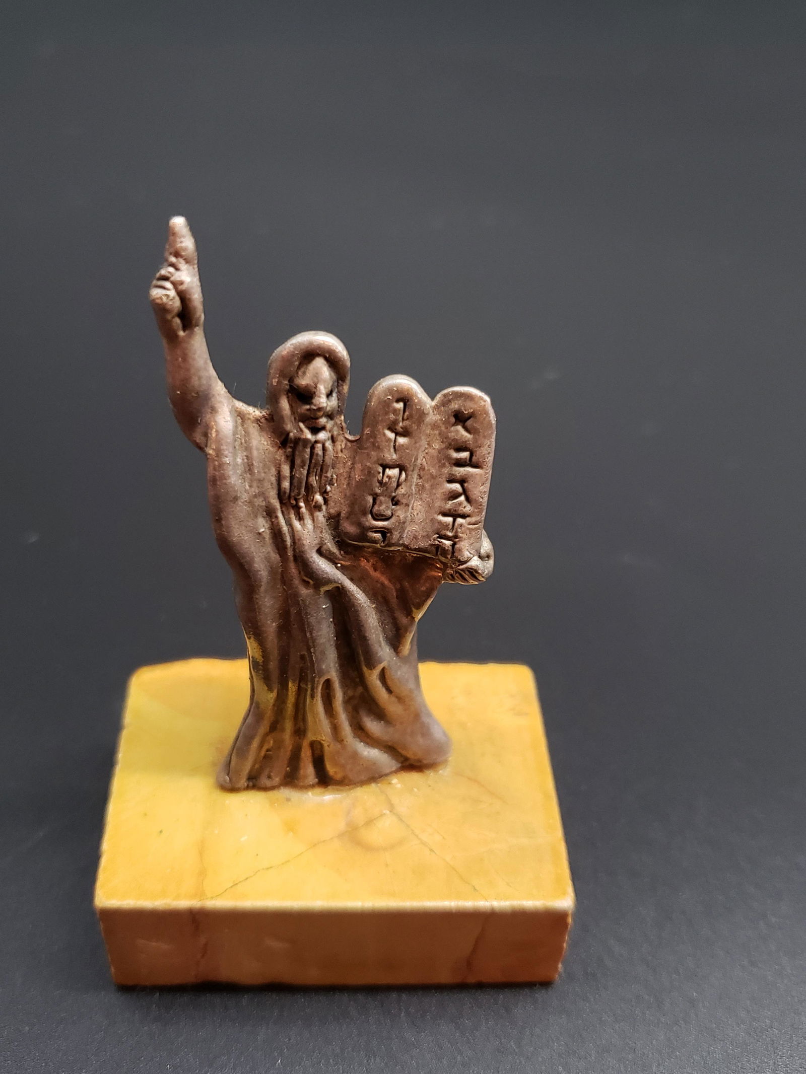 STERLING SILVER ON MARBLE RELIGIOUS STATUE (1 of 3)