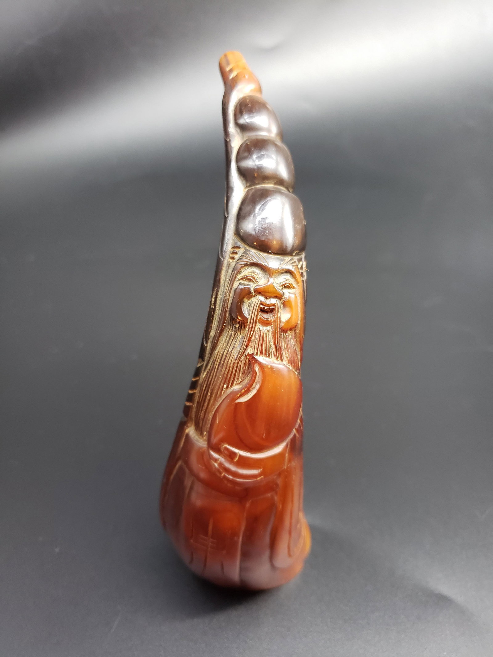 ANTIQUE CARVED CHINESE HORN: Antique Carved Chinese Horn Piece is 7" x 2" All items for this Auction Located in in Hollywood Florida Warehouse For Shipping Call today for quote they have item numbers and Pak Mail is available for