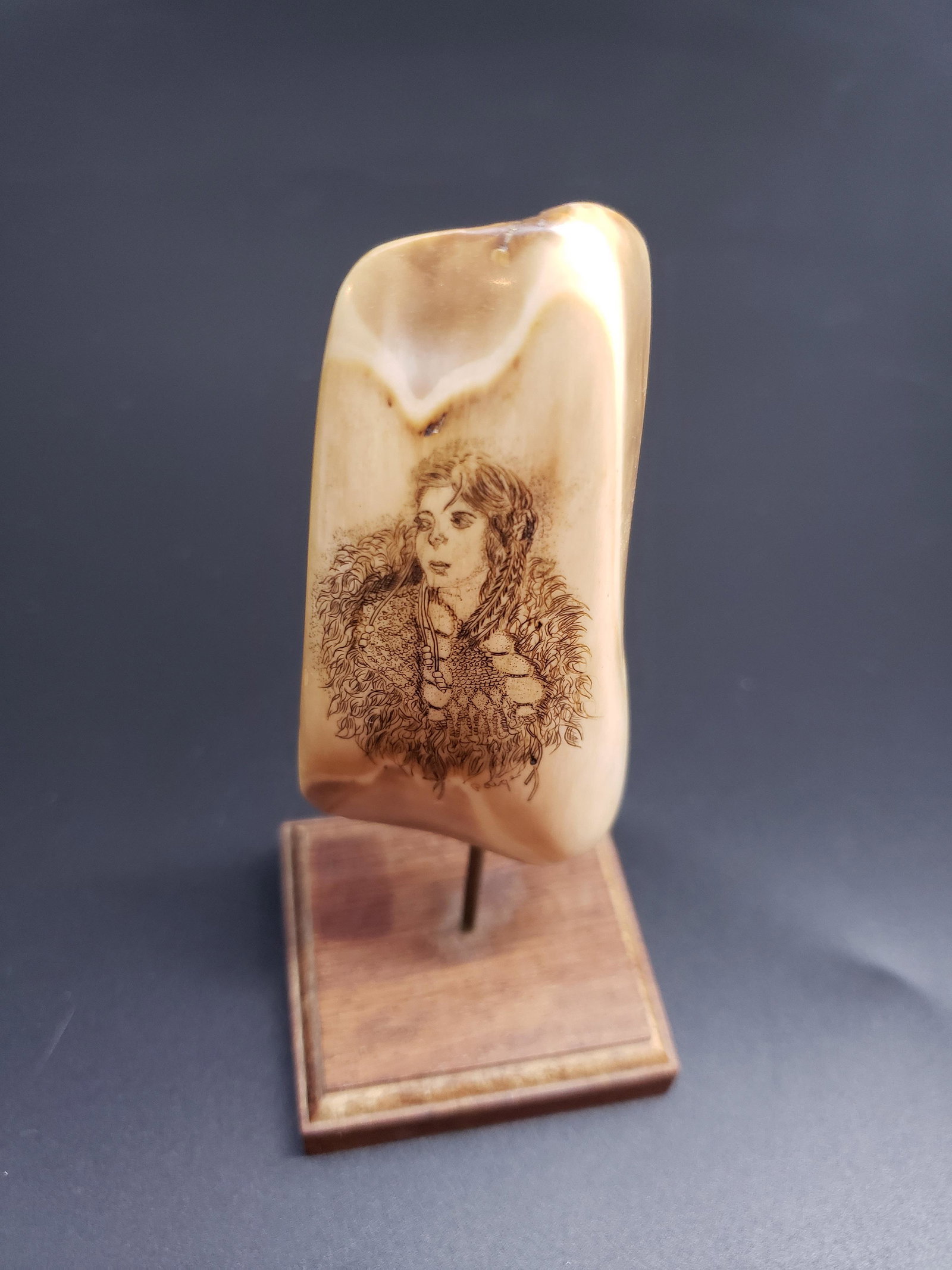 ANTIQUE CARVED SCRIMSHAW: Antique Carved Scrimshaw Piece is 4 1/4" x1 3/4" All items for this Auction Located in in Hollywood Florida Warehouse For Shipping Call today for quote they have item numbers and Pak Mail is available