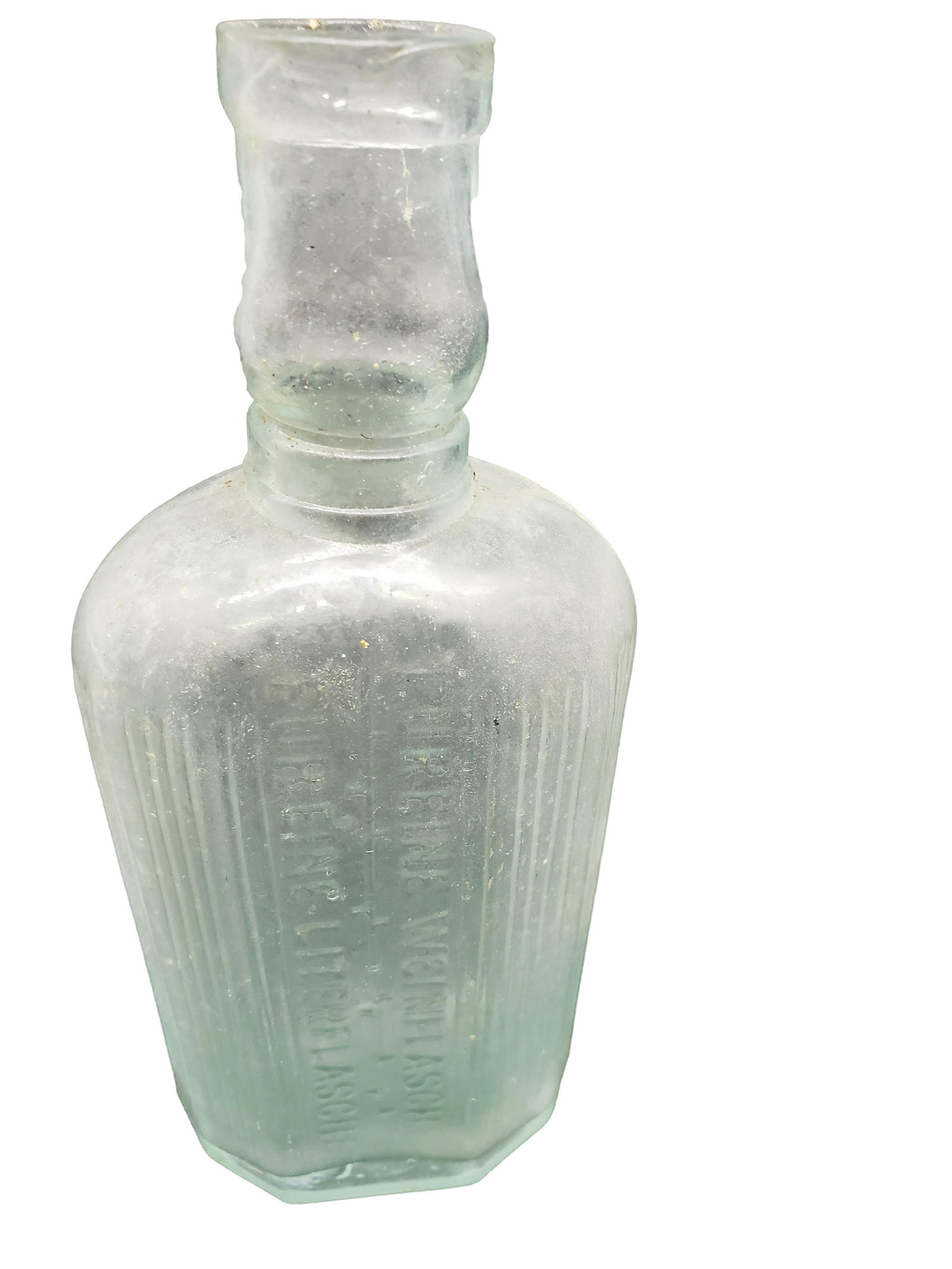 ANTIQUE OCEAN GLASS FUREINE WEINFLASCHE (1 of 3)