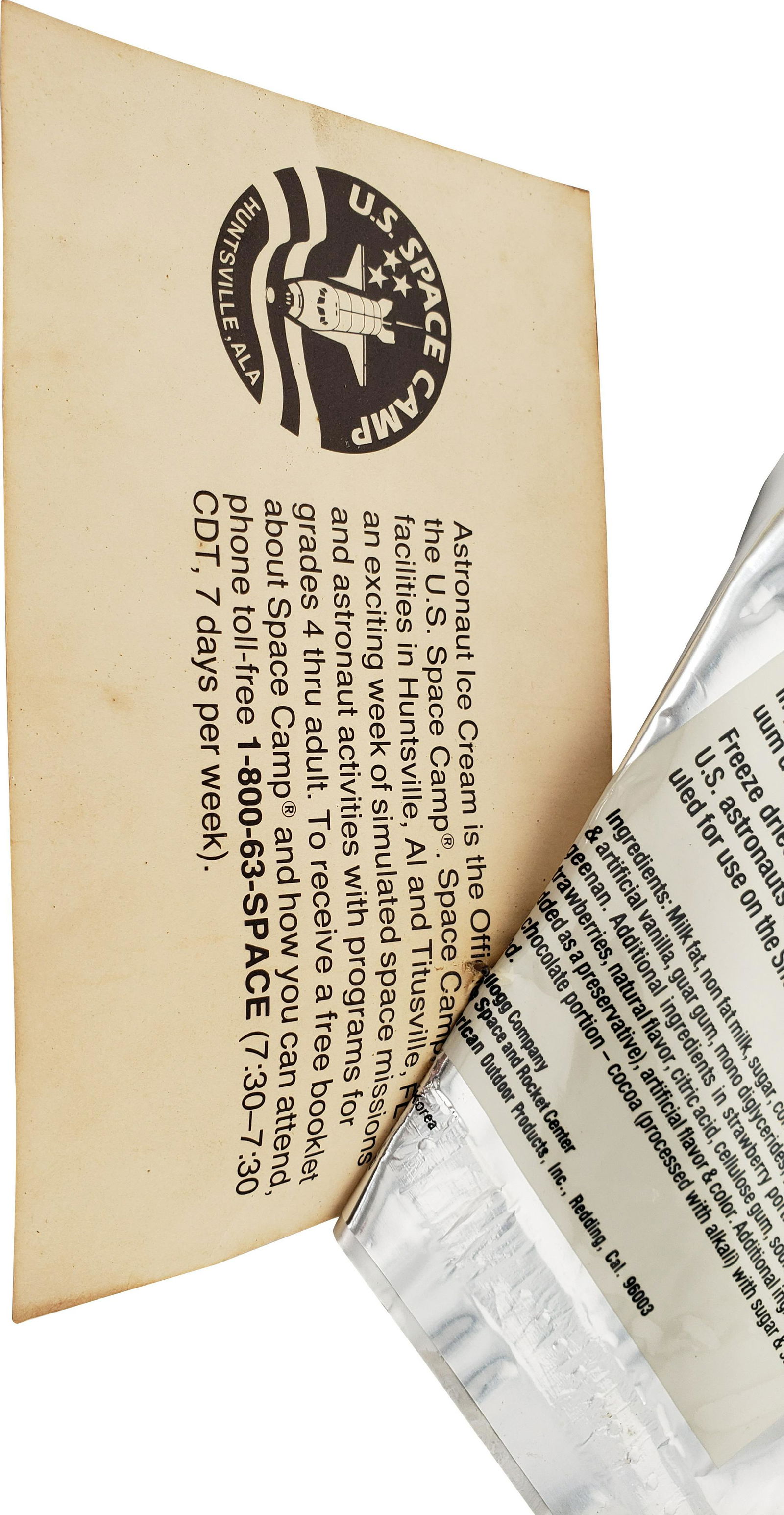 NASA ASTRONAUT ICE CREAM: NASA Astronaut Ice Cream Promoted by Kellogs Piece is 5 1/4" x 7" All items are from the Estate of Charles Bell space auction in May of 2000 All items from this Auction Located in in Hollywood Florida